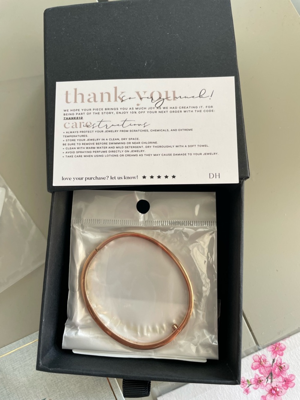 Rose Gold Bangle Bracelet - Elegant Women’s Jewelry